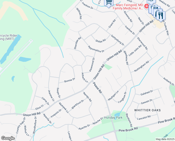 map of restaurants, bars, coffee shops, grocery stores, and more near 4 Pinewood Drive in Manalapan Township