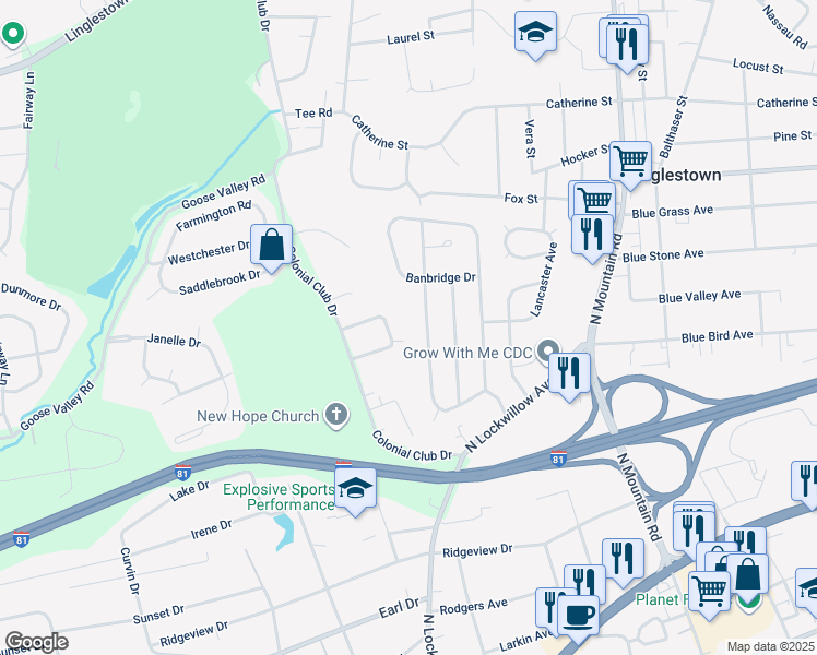 map of restaurants, bars, coffee shops, grocery stores, and more near 540 Blanchester Road in Harrisburg