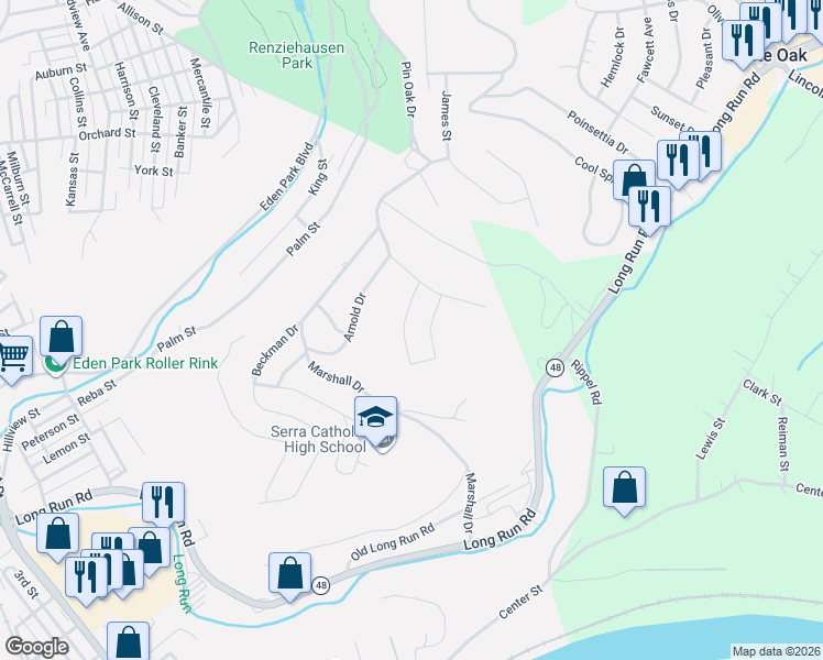 map of restaurants, bars, coffee shops, grocery stores, and more near 212 Nimitz Drive in McKeesport