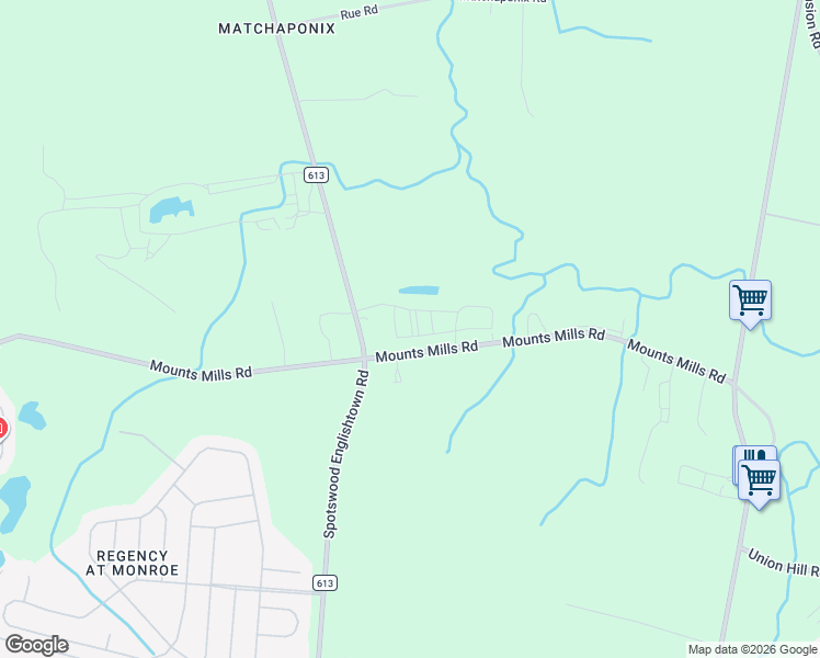 map of restaurants, bars, coffee shops, grocery stores, and more near 647 Spotswood Englishtown Road in Monroe Township