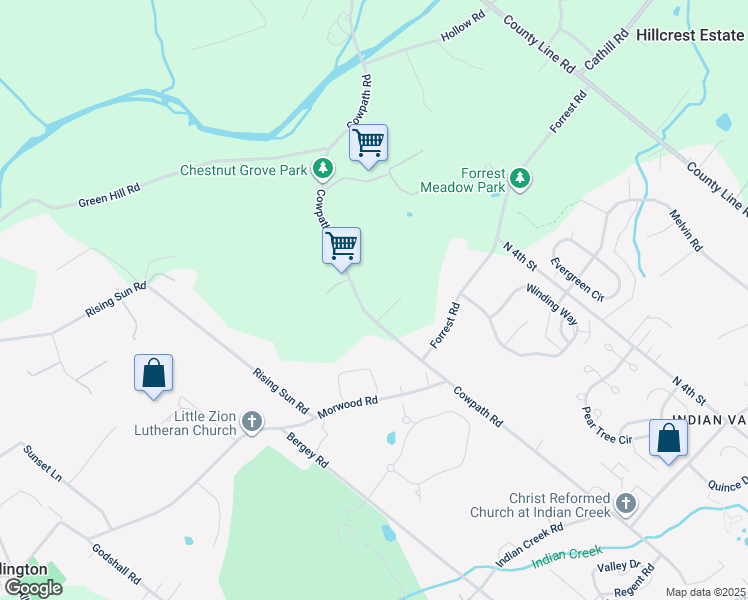 map of restaurants, bars, coffee shops, grocery stores, and more near 741 Cowpath Rd in Telford