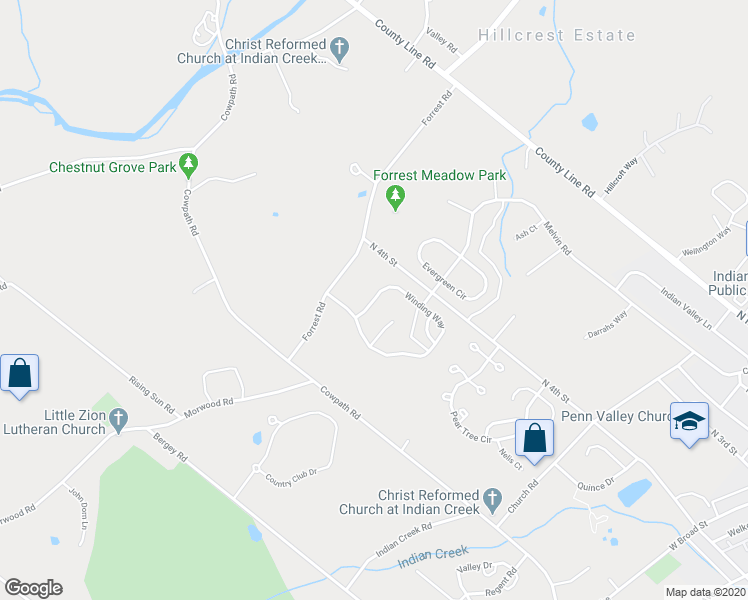 map of restaurants, bars, coffee shops, grocery stores, and more near 237 Winding Way in Telford