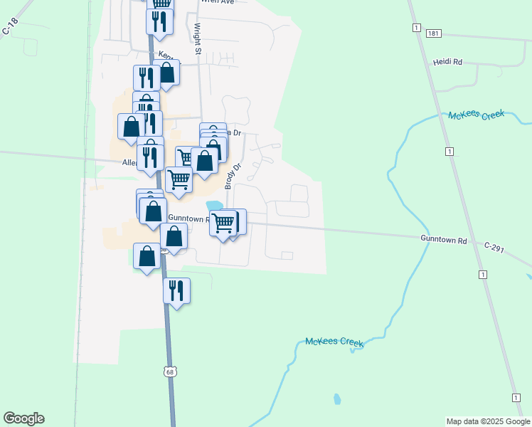 map of restaurants, bars, coffee shops, grocery stores, and more near 2 Southtowne Circle in Bellefontaine