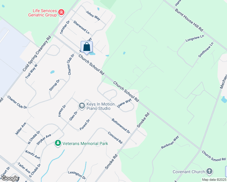 map of restaurants, bars, coffee shops, grocery stores, and more near 4054 Holly Way in Doylestown