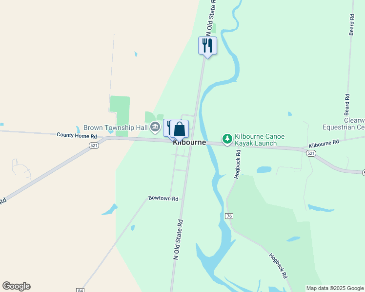 map of restaurants, bars, coffee shops, grocery stores, and more near in Kilbourne