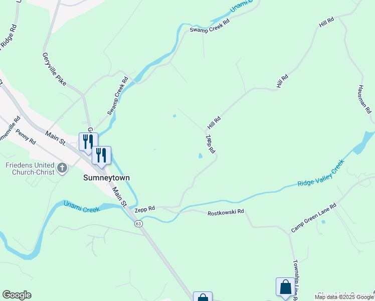 map of restaurants, bars, coffee shops, grocery stores, and more near 1098 Zepp Road in Green Lane