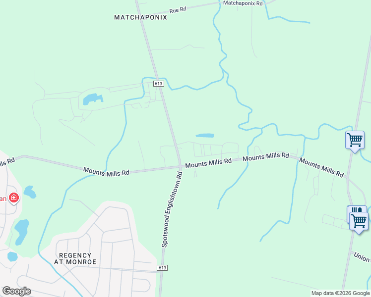 map of restaurants, bars, coffee shops, grocery stores, and more near 623 Spotswood Englishtown Road in Monroe Township