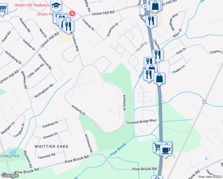 map of restaurants, bars, coffee shops, grocery stores, and more near 169 Amberly Drive in Manalapan Township