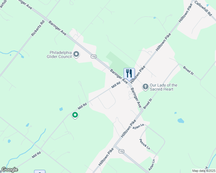 map of restaurants, bars, coffee shops, grocery stores, and more near 2008 Mill Road in Perkasie