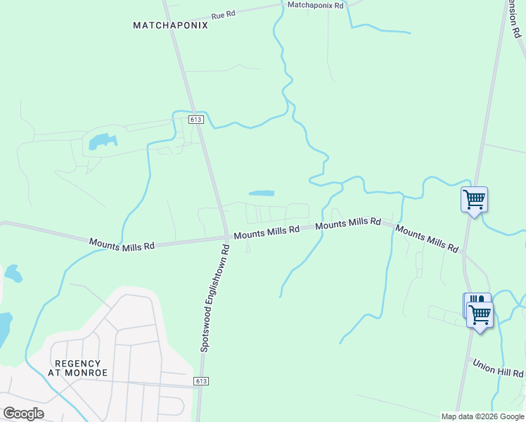 map of restaurants, bars, coffee shops, grocery stores, and more near 641 Spotswood Englishtown Road in Monroe Township