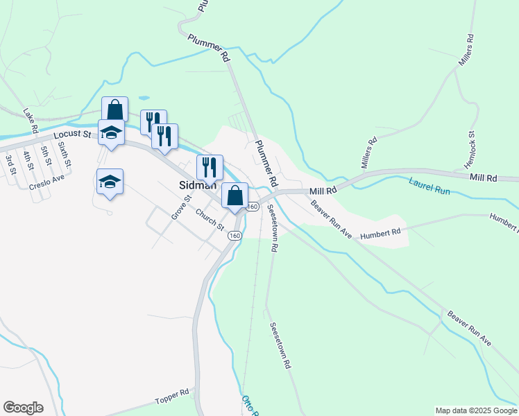 map of restaurants, bars, coffee shops, grocery stores, and more near State Highway 869 in St. Michael-Sidman