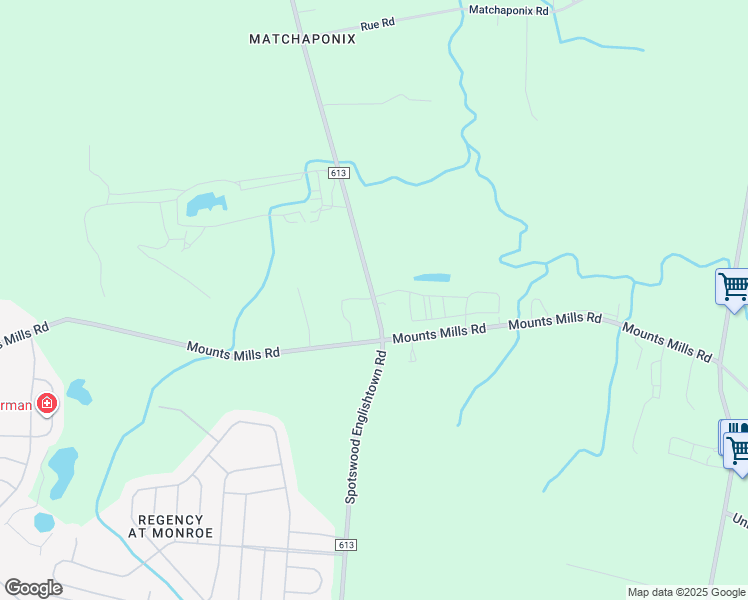 map of restaurants, bars, coffee shops, grocery stores, and more near 623 Spotswood Englishtown Road in Monroe Township