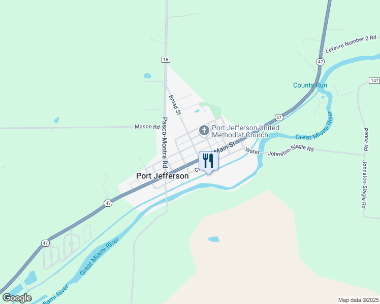 map of restaurants, bars, coffee shops, grocery stores, and more near 106 Wall Street in Port Jefferson