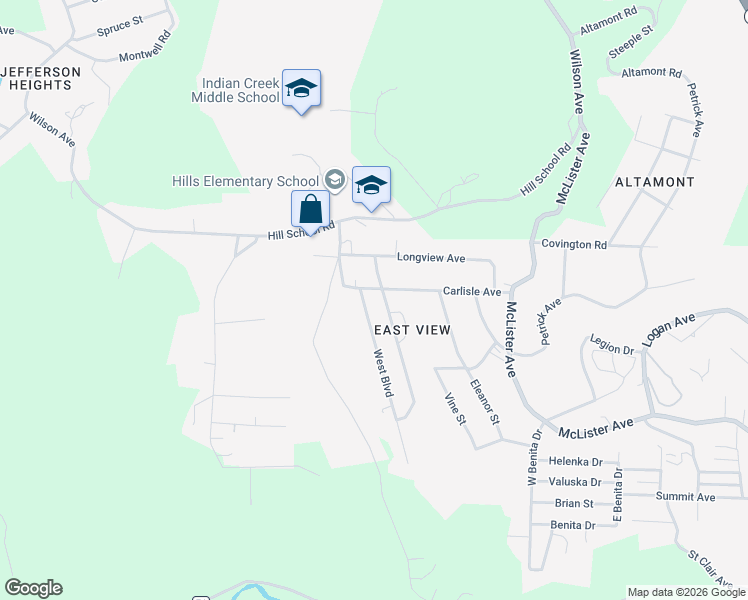 map of restaurants, bars, coffee shops, grocery stores, and more near 201 Carlisle Avenue in Mingo Junction
