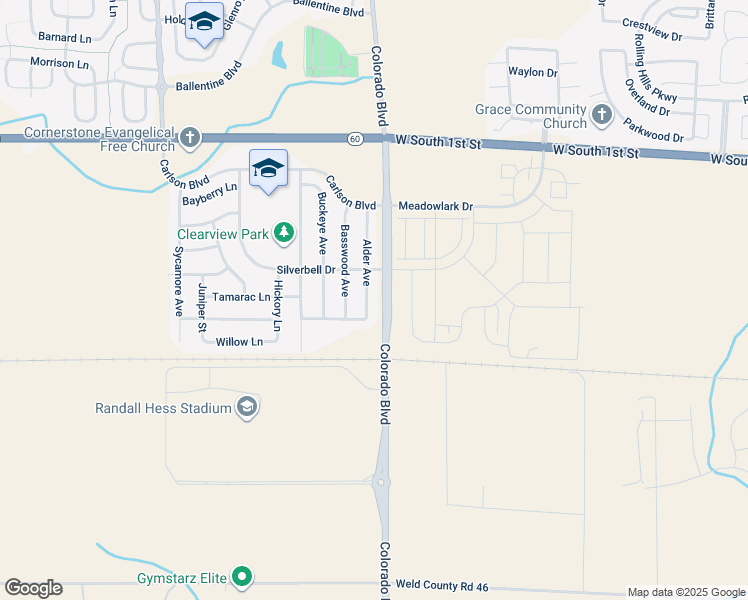 map of restaurants, bars, coffee shops, grocery stores, and more near 325 Alder Avenue in Johnstown