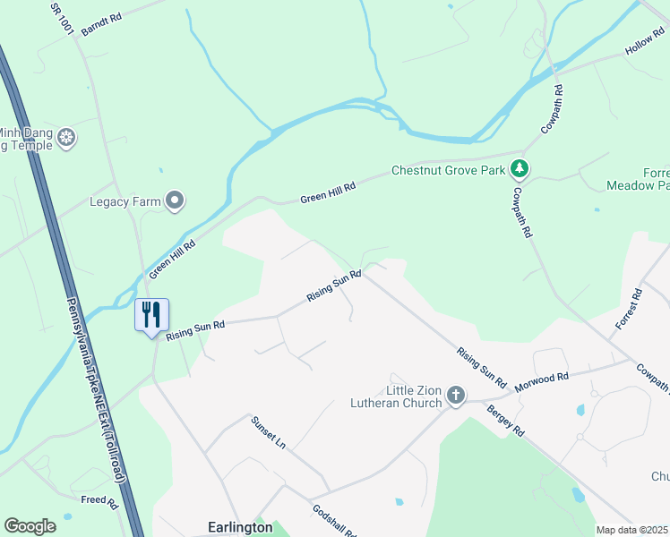 map of restaurants, bars, coffee shops, grocery stores, and more near 847 Rising Sun Rd in Telford