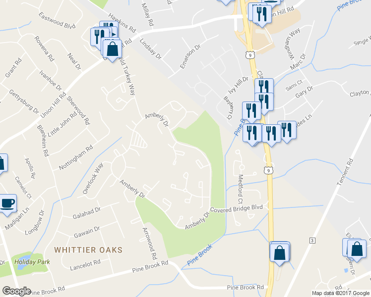 map of restaurants, bars, coffee shops, grocery stores, and more near 168 Amberly Drive in Manalapan Township
