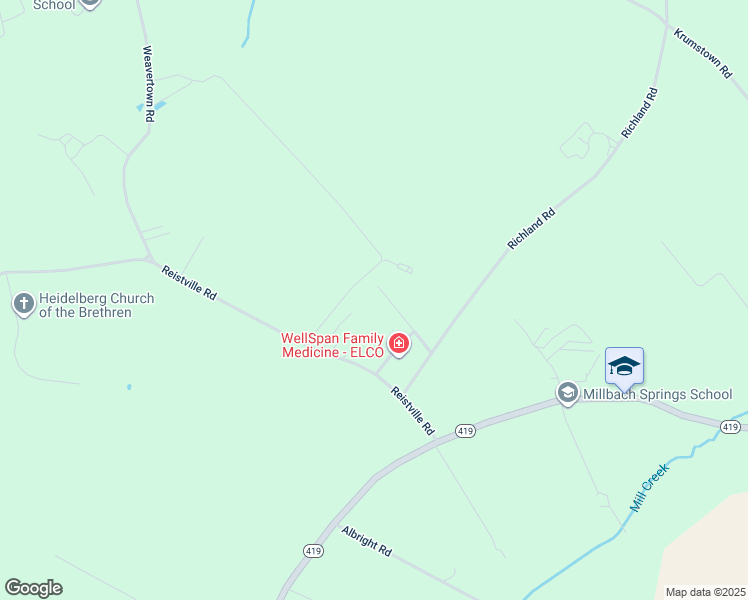 map of restaurants, bars, coffee shops, grocery stores, and more near 7 Howam Street in Myerstown