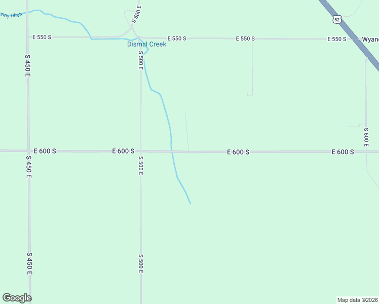 map of restaurants, bars, coffee shops, grocery stores, and more near 5233 East 600 South in Lafayette