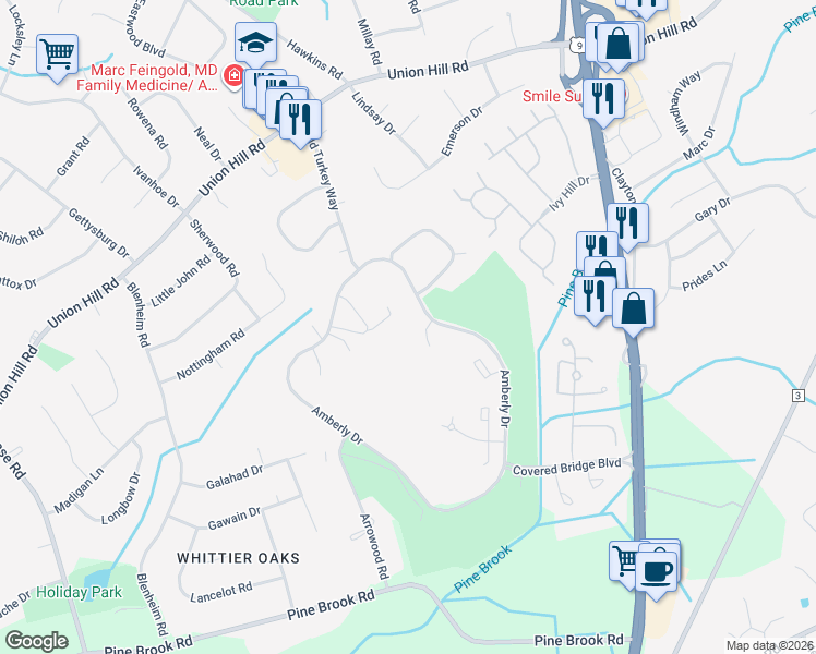 map of restaurants, bars, coffee shops, grocery stores, and more near 176 Amberly Drive in Manalapan Township