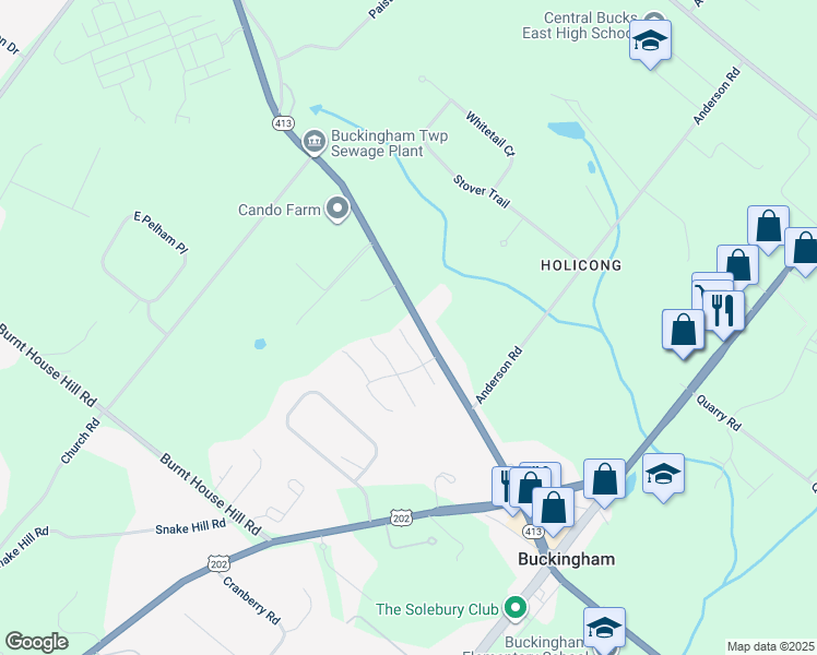 map of restaurants, bars, coffee shops, grocery stores, and more near 2819 Bellows Place in Doylestown