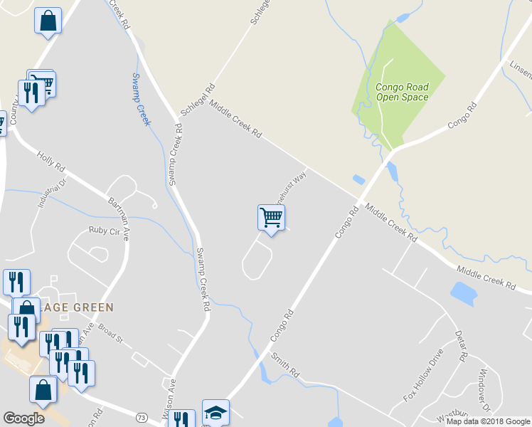 map of restaurants, bars, coffee shops, grocery stores, and more near 116 Pinehurst Way in Gilbertsville