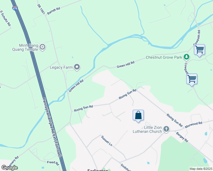 map of restaurants, bars, coffee shops, grocery stores, and more near 839 Rising Sun Road in Telford