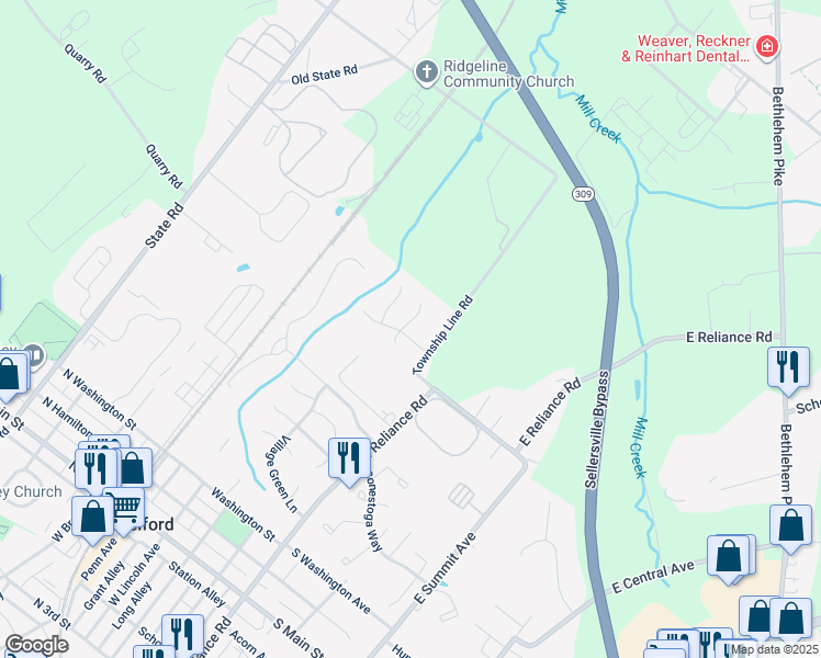 map of restaurants, bars, coffee shops, grocery stores, and more near 223 Stone Hearth Lane in Telford