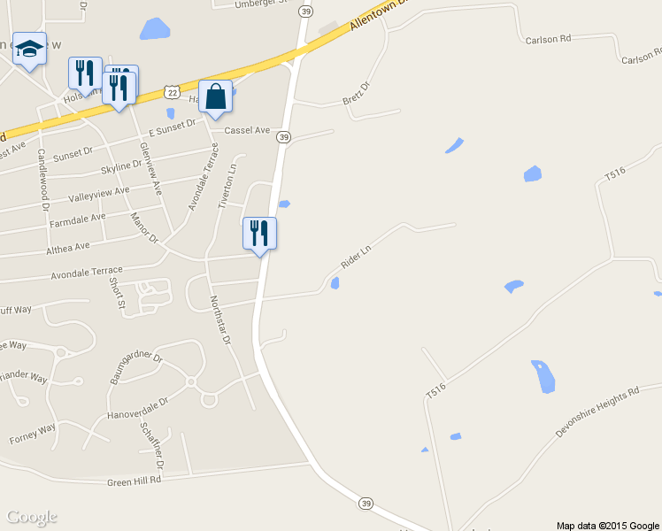 map of restaurants, bars, coffee shops, grocery stores, and more near 7952 Rider Lane in Hummelstown