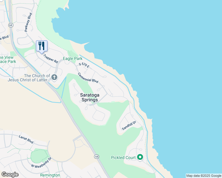 map of restaurants, bars, coffee shops, grocery stores, and more near 1734 Centennial Boulevard in Saratoga Springs