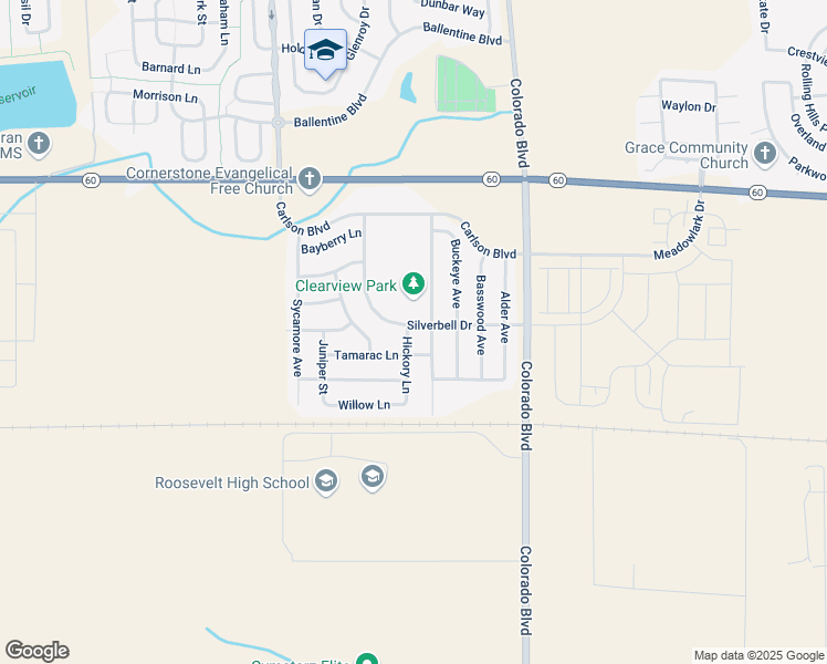map of restaurants, bars, coffee shops, grocery stores, and more near 3216 Silverbell Drive in Johnstown