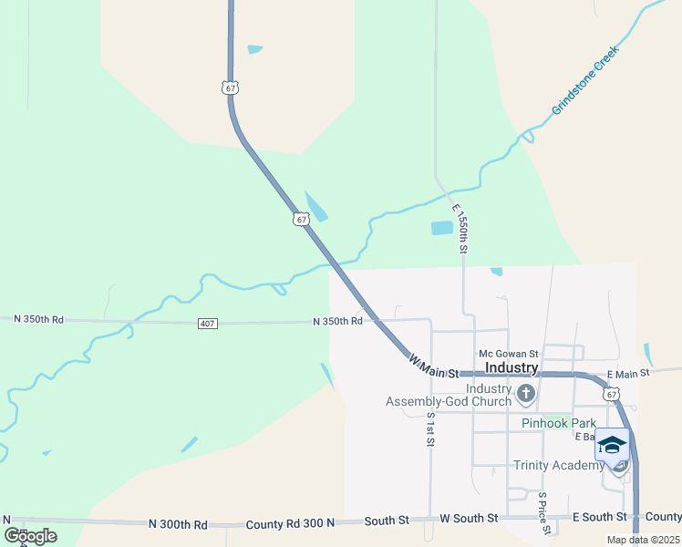 map of restaurants, bars, coffee shops, grocery stores, and more near 3500 U.S. 67 in Industry