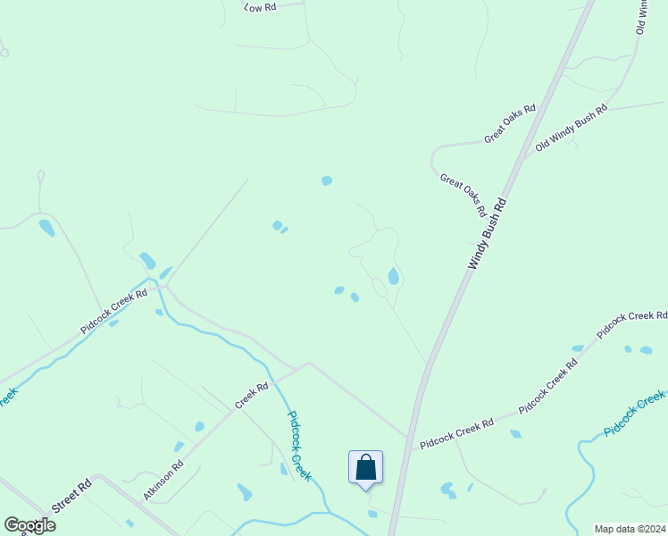 map of restaurants, bars, coffee shops, grocery stores, and more near 3220 Windy Bush Road in New Hope
