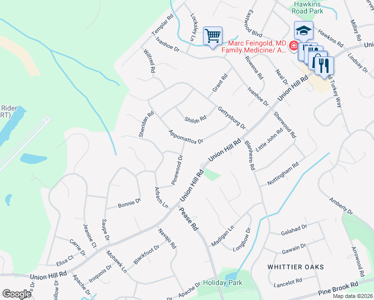 map of restaurants, bars, coffee shops, grocery stores, and more near 23 Pinewood Drive in Manalapan Township