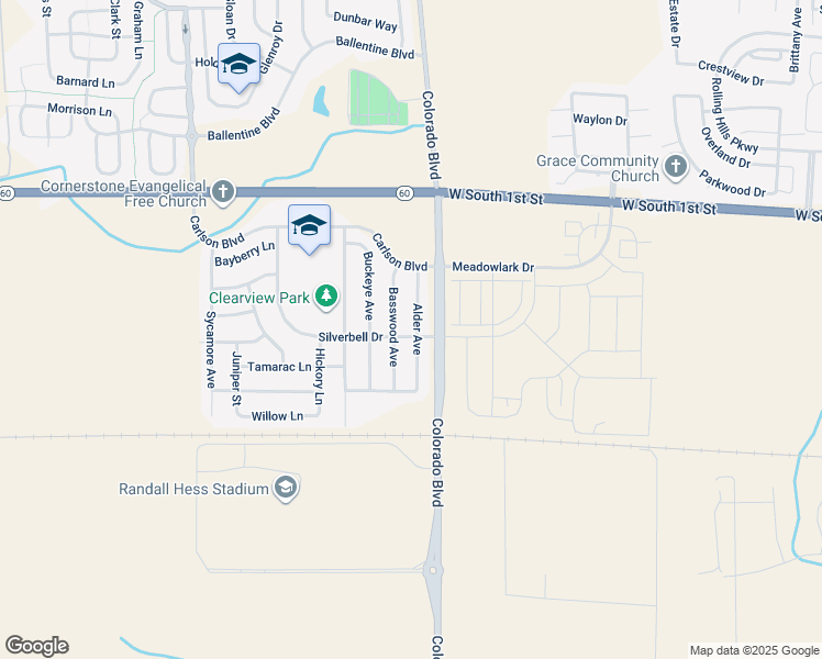 map of restaurants, bars, coffee shops, grocery stores, and more near 264 Alder Avenue in Johnstown