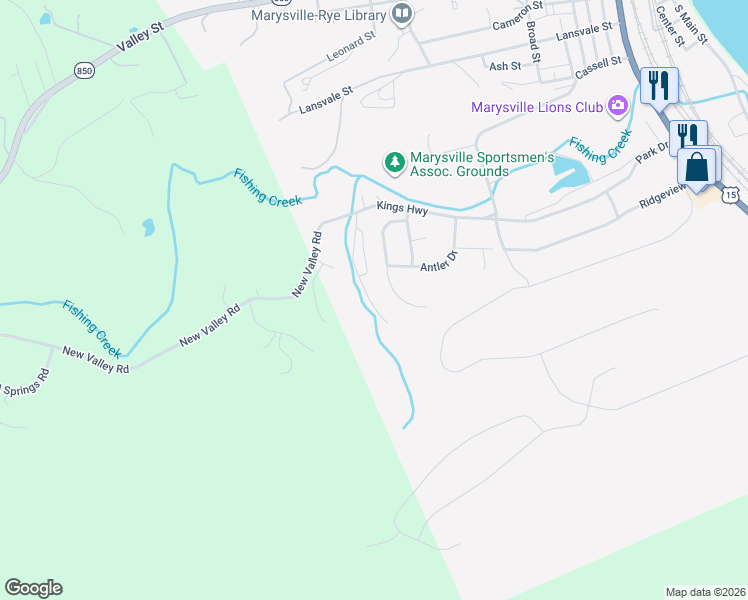 map of restaurants, bars, coffee shops, grocery stores, and more near 398 Kings Highway in Marysville