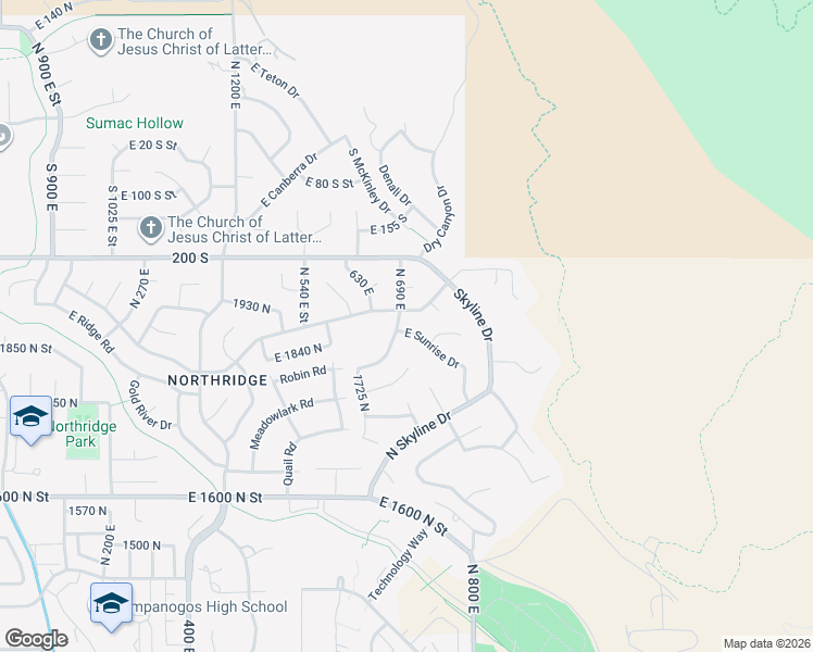 map of restaurants, bars, coffee shops, grocery stores, and more near 698 Heather Road in Orem