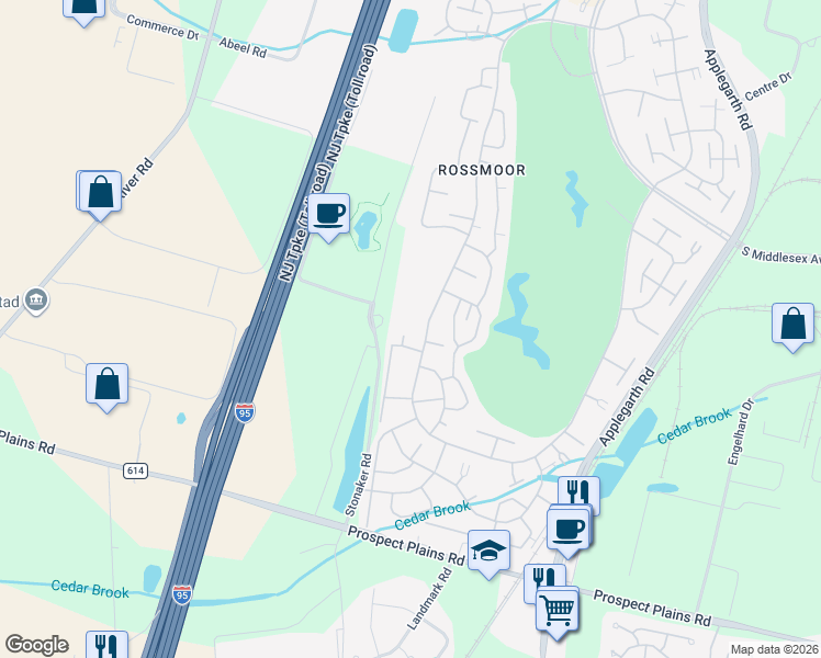 map of restaurants, bars, coffee shops, grocery stores, and more near 571B Westport Lane in Monroe Township
