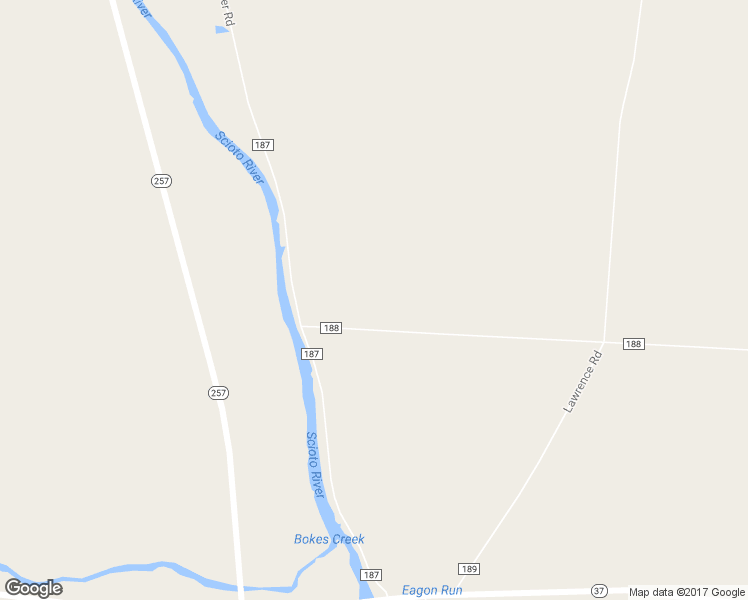 map of restaurants, bars, coffee shops, grocery stores, and more near 5340 Byers Road in Ostrander