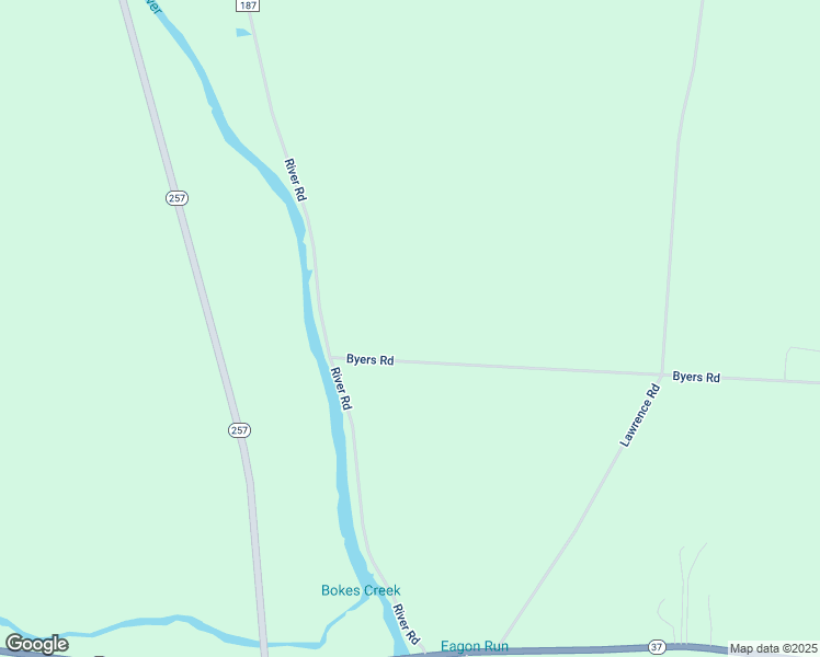 map of restaurants, bars, coffee shops, grocery stores, and more near 5340 Byers Road in Ostrander