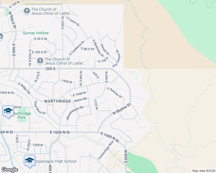 map of restaurants, bars, coffee shops, grocery stores, and more near 695 East 1870 North Street in Orem