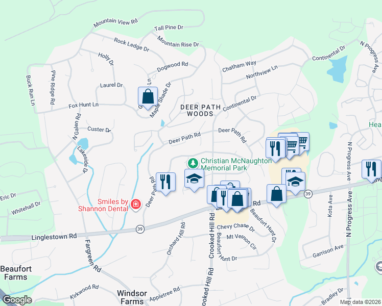 map of restaurants, bars, coffee shops, grocery stores, and more near 1936 Laurel Glen Dr in Harrisburg