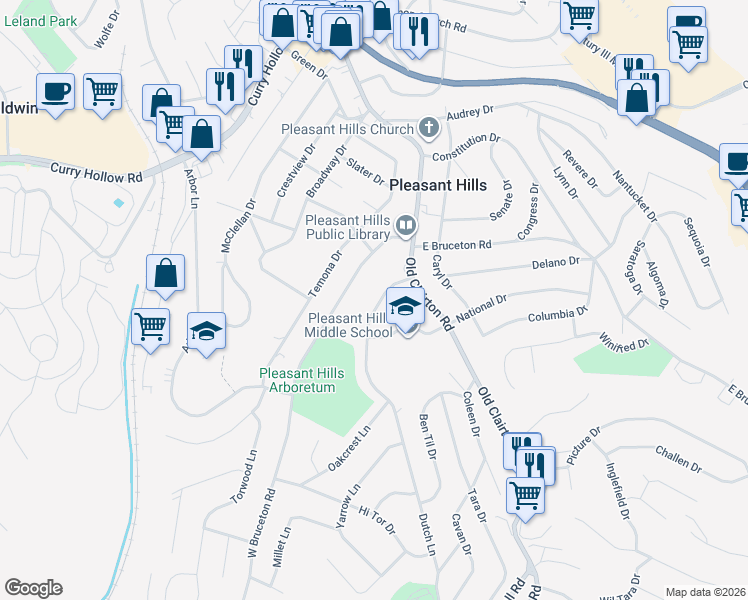 map of restaurants, bars, coffee shops, grocery stores, and more near 52 Dutch Lane in Pittsburgh