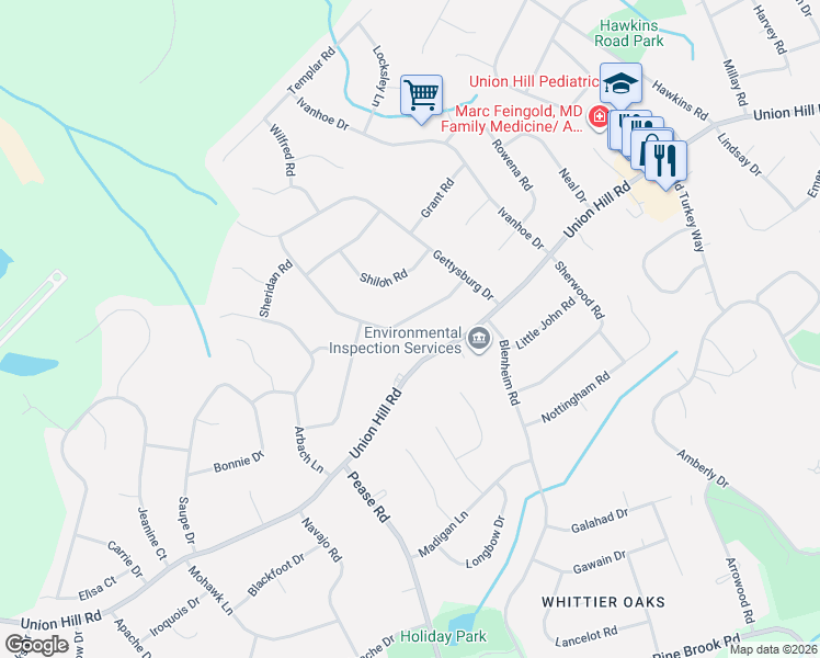 map of restaurants, bars, coffee shops, grocery stores, and more near 13 Appomattox Drive in Manalapan Township