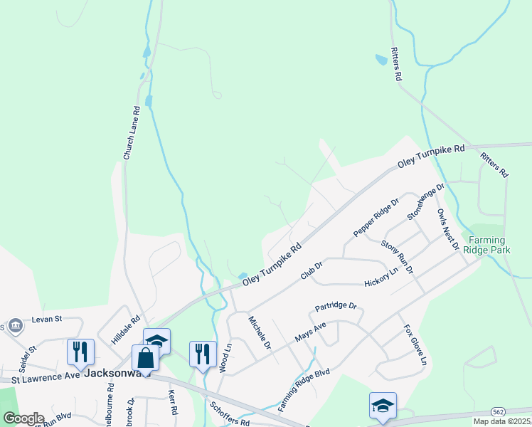 map of restaurants, bars, coffee shops, grocery stores, and more near 4830 Oley Turnpike Road in Reading