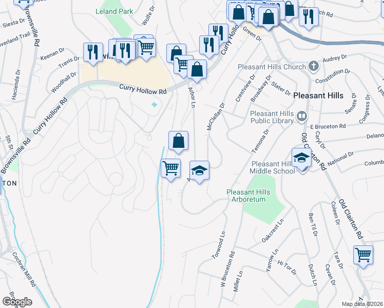 map of restaurants, bars, coffee shops, grocery stores, and more near 601 Arbor Lane in Pittsburgh