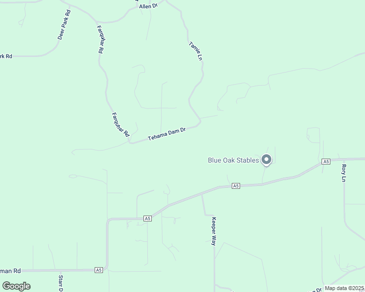 map of restaurants, bars, coffee shops, grocery stores, and more near 16685 Tehama Dam Road in Cottonwood