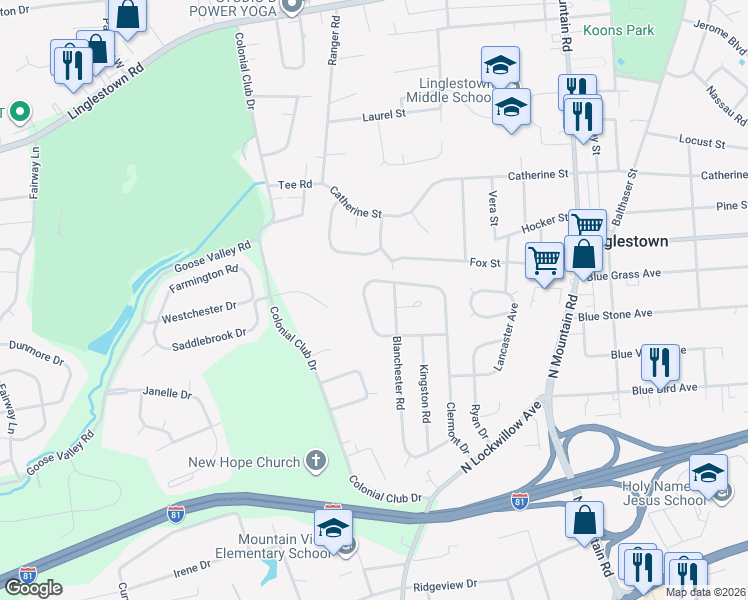 map of restaurants, bars, coffee shops, grocery stores, and more near 5572 Banbridge Dr in Harrisburg