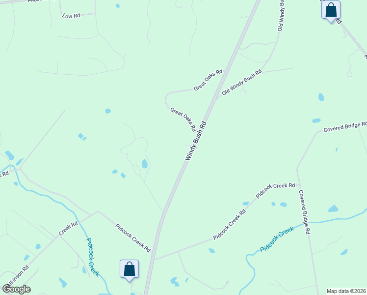 map of restaurants, bars, coffee shops, grocery stores, and more near 3307 Windy Bush Road in New Hope