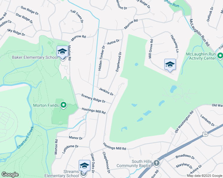 map of restaurants, bars, coffee shops, grocery stores, and more near 2381 Engelwood Drive in Pittsburgh